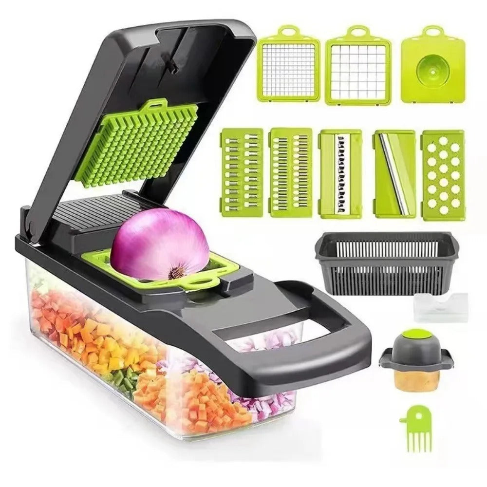 Speedy Vegetable Chopper – 12 Pieces Manual Kitchen Set