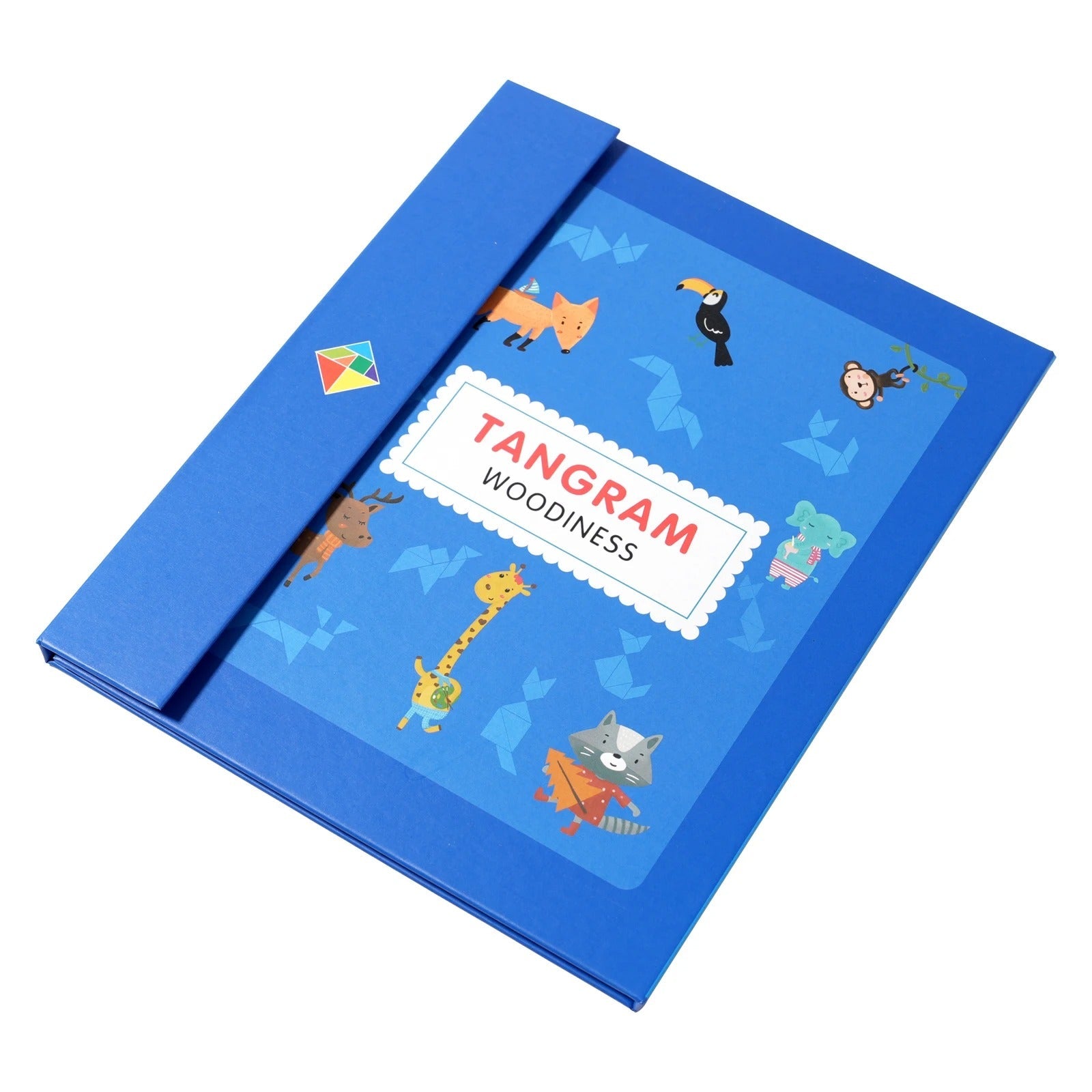 Wooden Colour Tangram Puzzle Book – Educational Brain Game for Kids