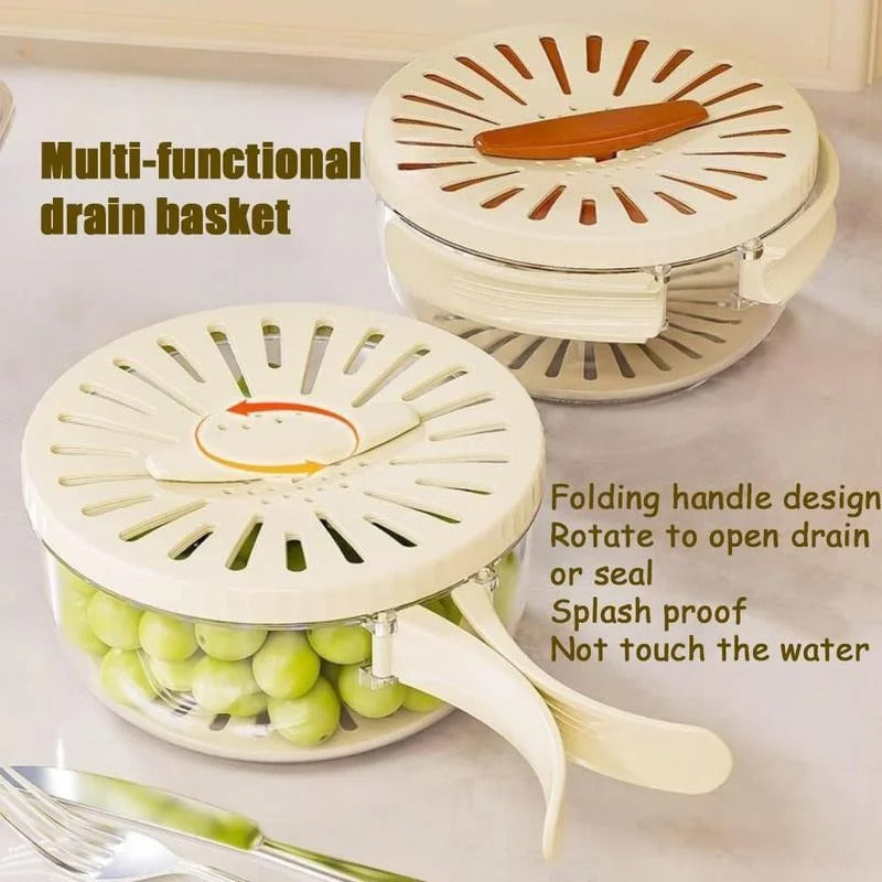 Vegetable & Fruit Cleaning Drainage Basket – Multi-Purpose Kitchen Strainer