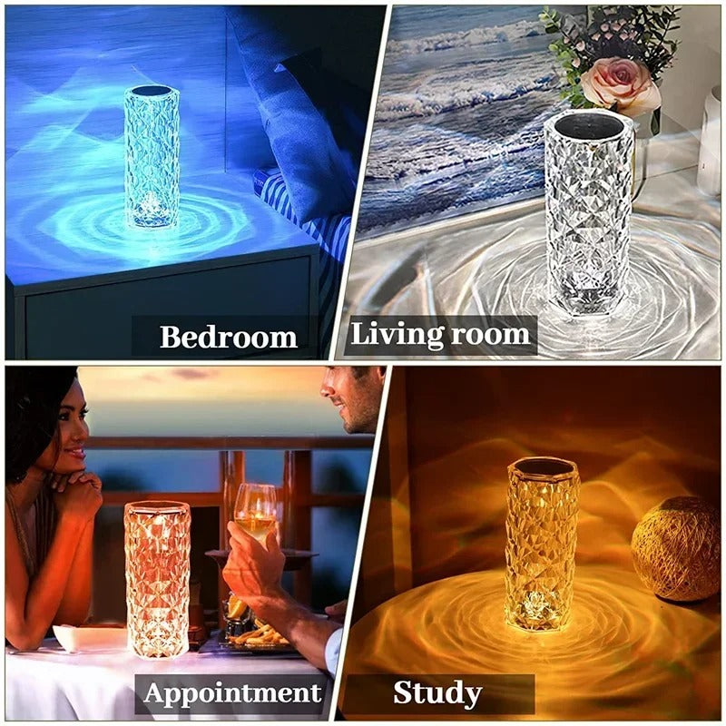 Crystal Table Lamp 16 Colors – Remote Control LED Night Light