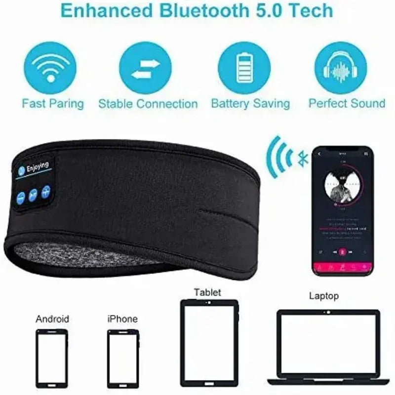 Bluetooth Sleeping Headband Headphones – Wireless Music Eye Mask