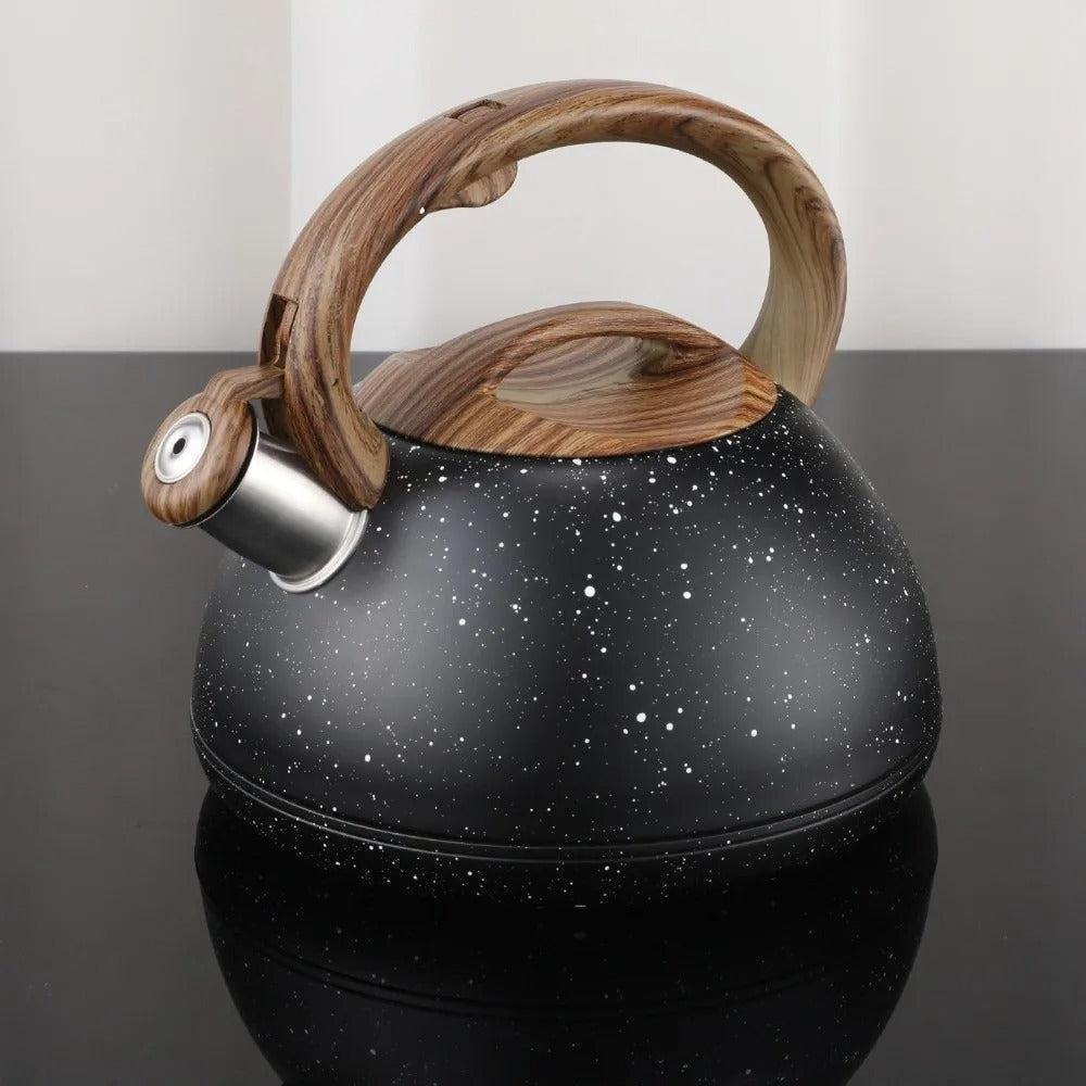 Stainless Steel Kettle with Wooden Handle – Tea & Coffee Kettle